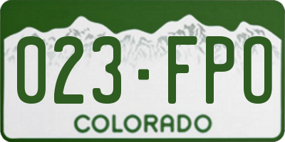CO license plate 023FPO