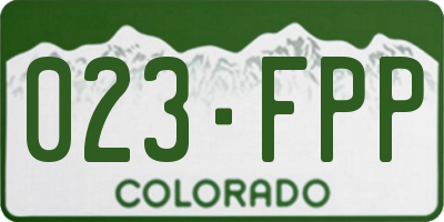 CO license plate 023FPP