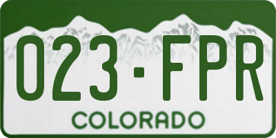 CO license plate 023FPR