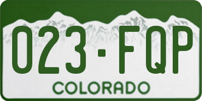 CO license plate 023FQP