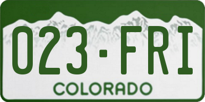 CO license plate 023FRI