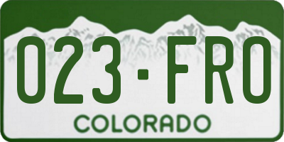 CO license plate 023FRO