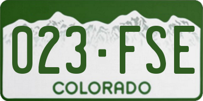 CO license plate 023FSE