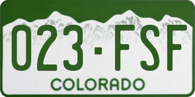 CO license plate 023FSF