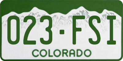 CO license plate 023FSI
