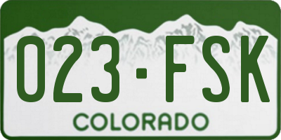 CO license plate 023FSK