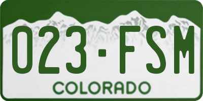 CO license plate 023FSM