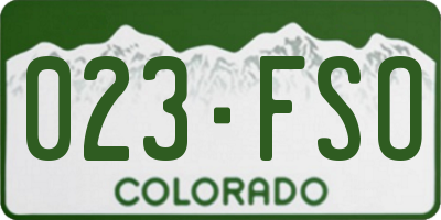 CO license plate 023FSO