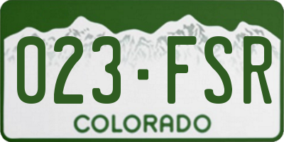 CO license plate 023FSR