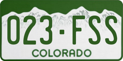 CO license plate 023FSS