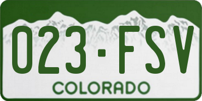 CO license plate 023FSV