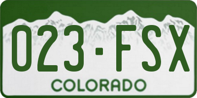 CO license plate 023FSX