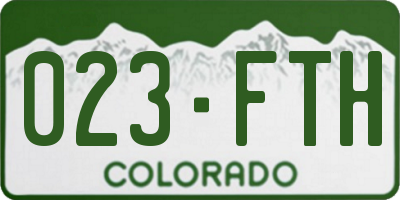 CO license plate 023FTH