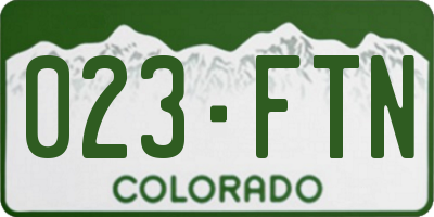 CO license plate 023FTN