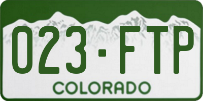 CO license plate 023FTP