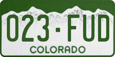 CO license plate 023FUD