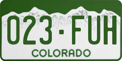 CO license plate 023FUH