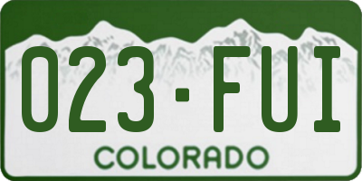 CO license plate 023FUI
