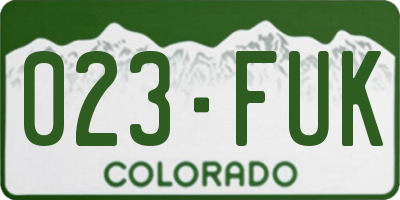 CO license plate 023FUK