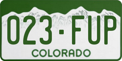 CO license plate 023FUP