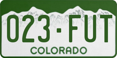 CO license plate 023FUT