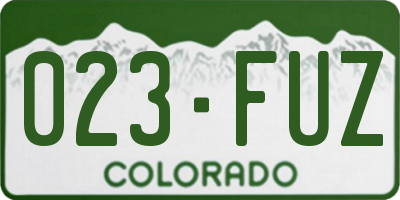 CO license plate 023FUZ
