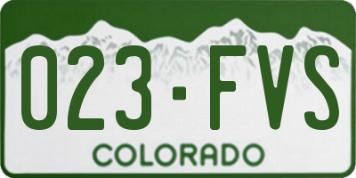 CO license plate 023FVS