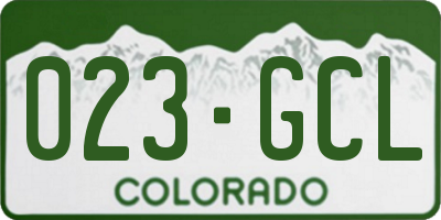 CO license plate 023GCL