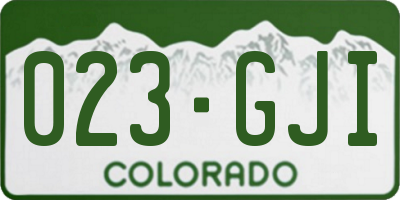 CO license plate 023GJI