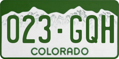 CO license plate 023GQH