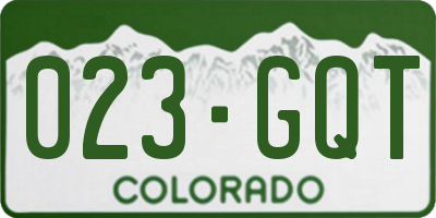 CO license plate 023GQT