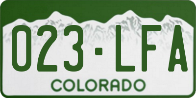 CO license plate 023LFA