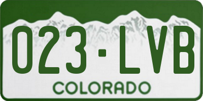 CO license plate 023LVB