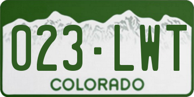 CO license plate 023LWT