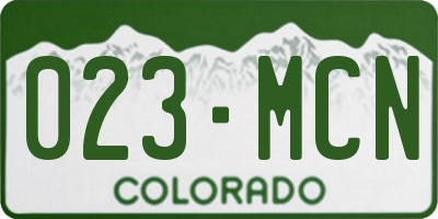 CO license plate 023MCN