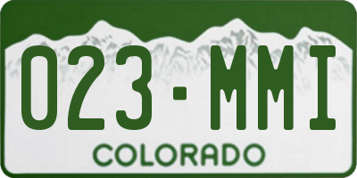 CO license plate 023MMI
