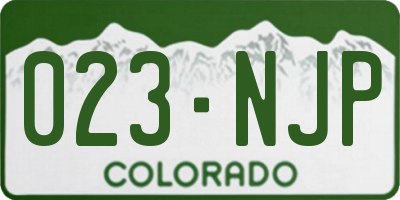 CO license plate 023NJP