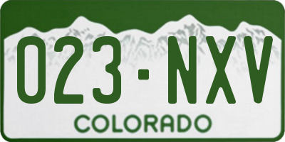 CO license plate 023NXV