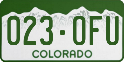 CO license plate 023OFU