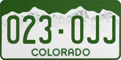 CO license plate 023OJJ