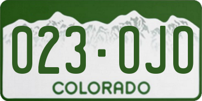 CO license plate 023OJO