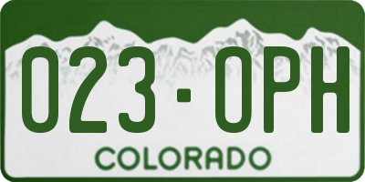 CO license plate 023OPH