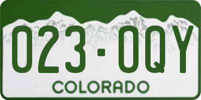 CO license plate 023OQY