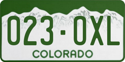 CO license plate 023OXL