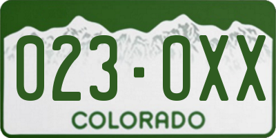 CO license plate 023OXX
