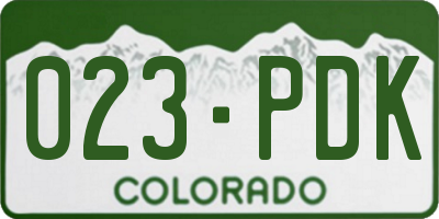 CO license plate 023PDK