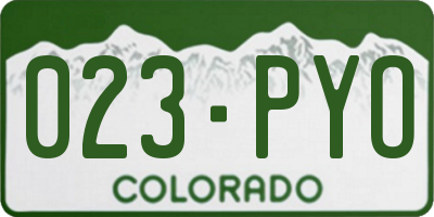 CO license plate 023PYO