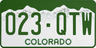 CO license plate 023QTW