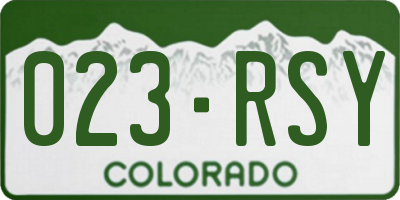CO license plate 023RSY