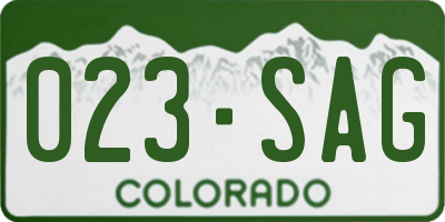 CO license plate 023SAG